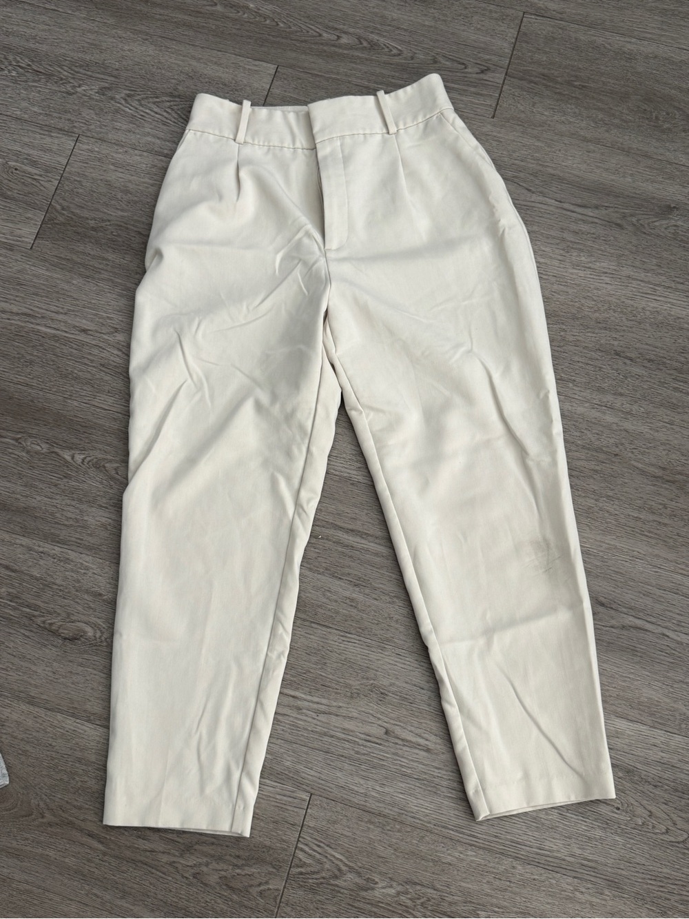 ZARA Women's High-Waist Tailored Trousers - Cream